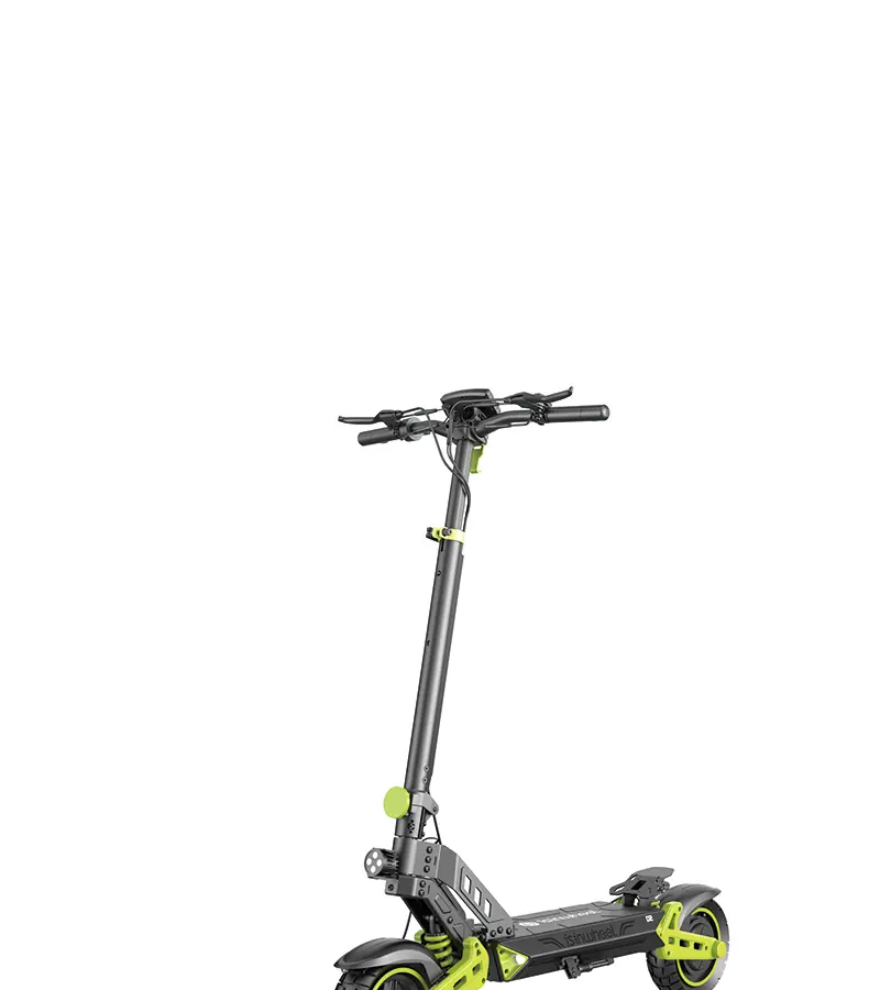 isinwheel D2, schwarzer Offroad-Stehroller