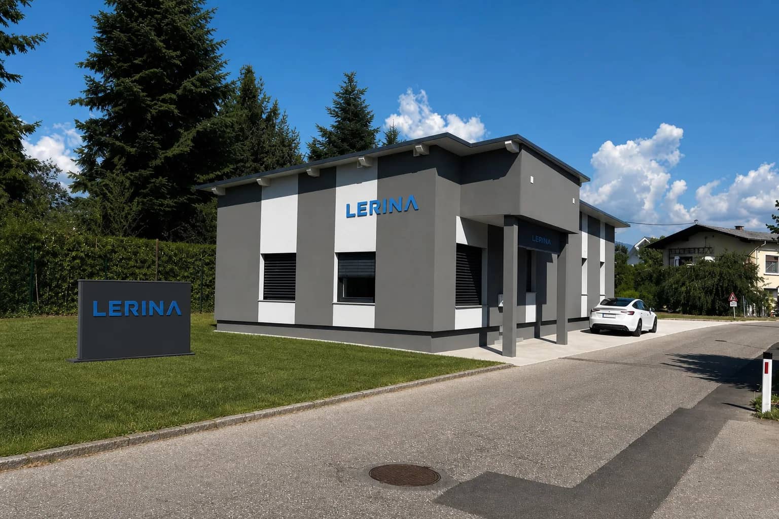 Lerina Firmengebäude in Wolfsberg mit LERINA-Beschriftung